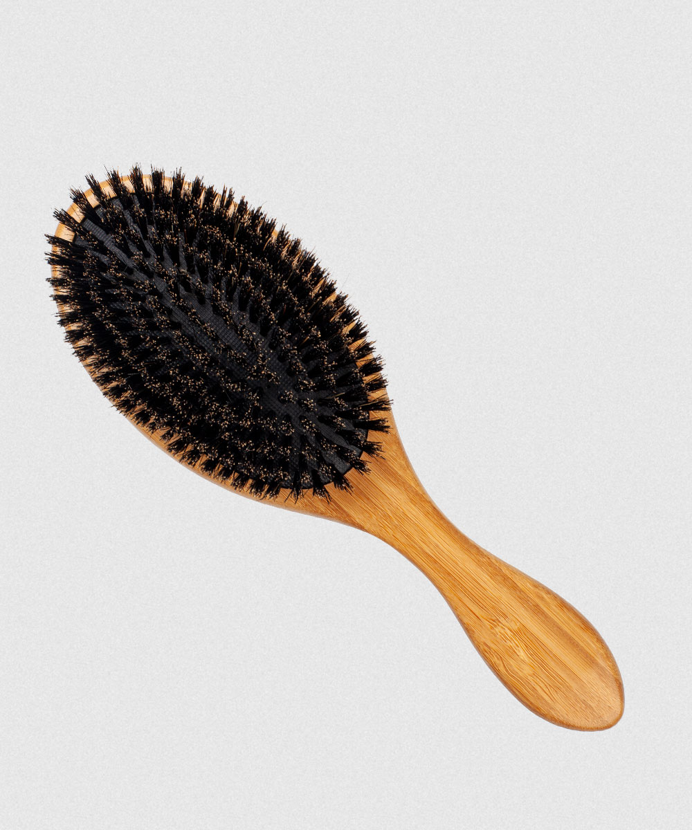 BAMBOO OVAL BRUSH WITH BOAR BRISTLES
