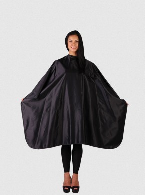 DELUXE GLIMMER SATIN CUTTING CAPE-BLACK 1