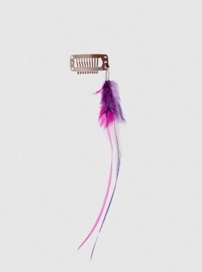 CLIP-IN  FEATHER EXTENSION-PURPLE & PINK